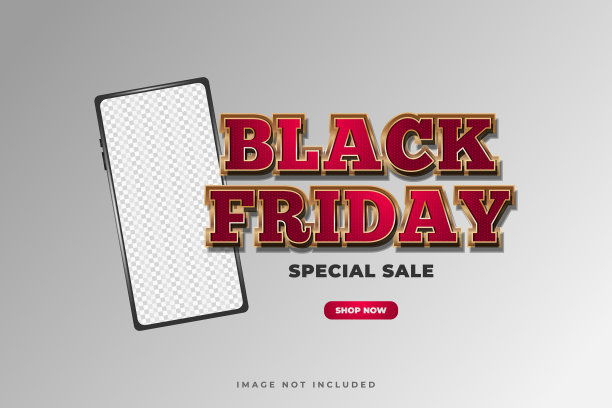 黑色星期五销售海报与豪华3d文字图片下载