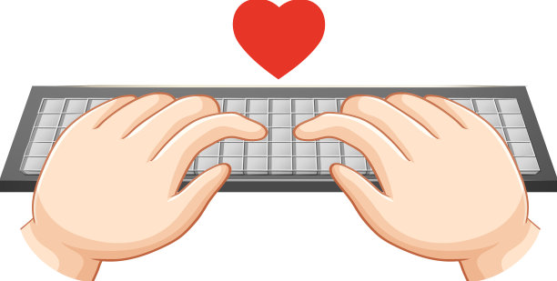 双手在电脑键盘上打字图片下载