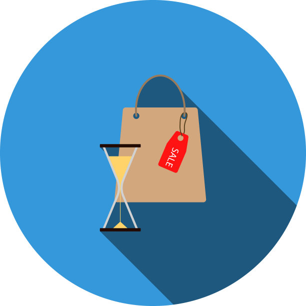 销售袋与沙漏图标图片下载