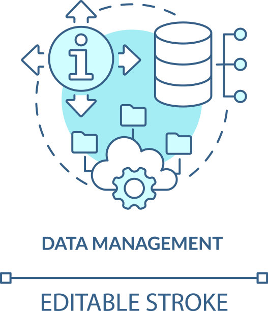 数据管理的绿松石概念图标图片下载