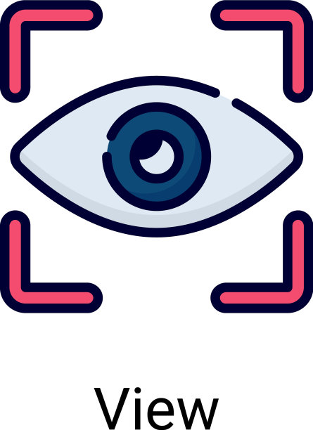 聚焦眼睛颜色线图标隔离在白色上图片下载