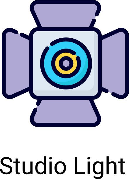 工作室浅色线图标隔离在白色上图片下载