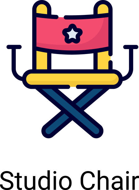 主任椅的颜色线图标孤立在白色上图片下载