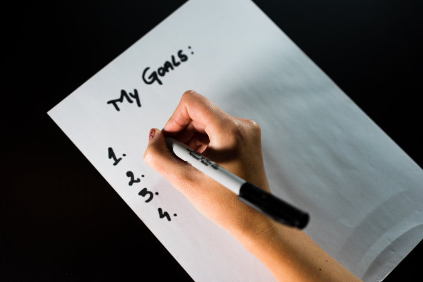 在白纸上列出目标或购物清单图片下载