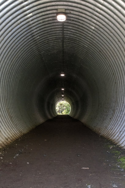 鸽子河公园高瀑布小径上的隧道图片下载