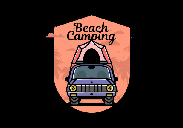 露营车车顶徽章设计图片下载