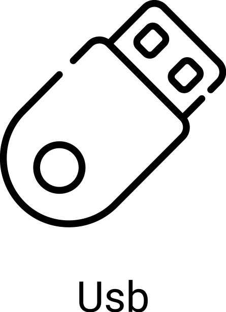 u盘线图标隔离在白色上图片下载