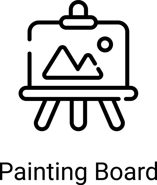 画立线图标孤立在白色上图片下载