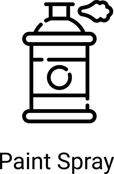 白色背景上的喷漆线条图标图片下载