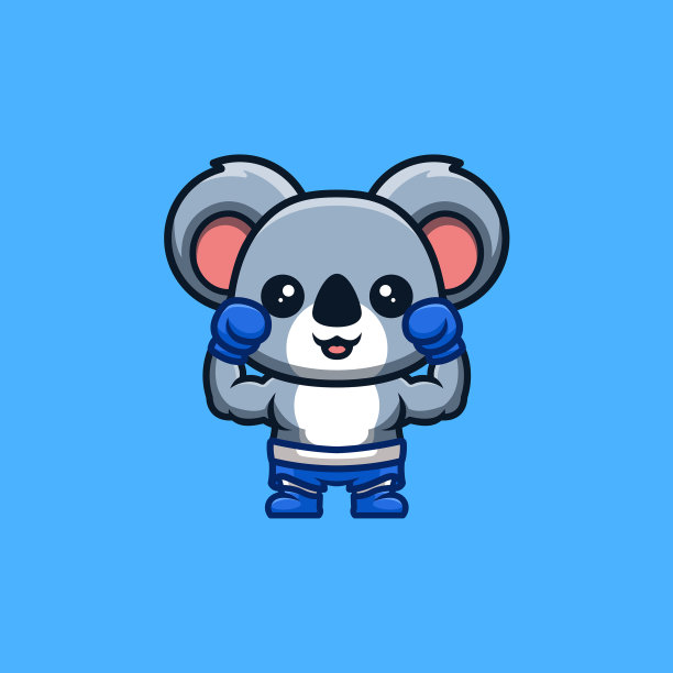 考拉拳击手可爱的创意卡哇伊卡通吉祥物图片下载