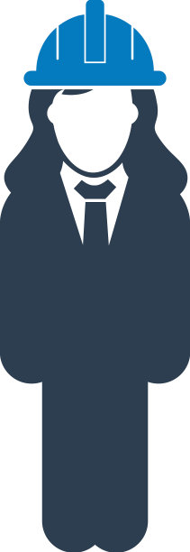 站着的女工程师图标扁平风格eps图片下载