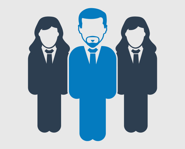 公司团队图标站立男女图片下载