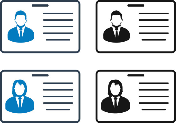 身份证图标集扁平风格eps图片下载