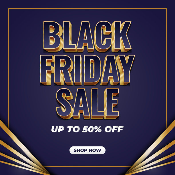 黑色星期五销售横幅与3d文字图片下载