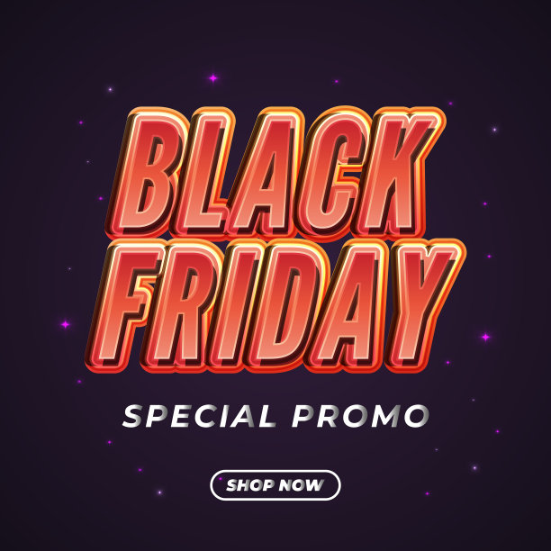 黑色星期五销售横幅与燃烧的3d文本图片下载