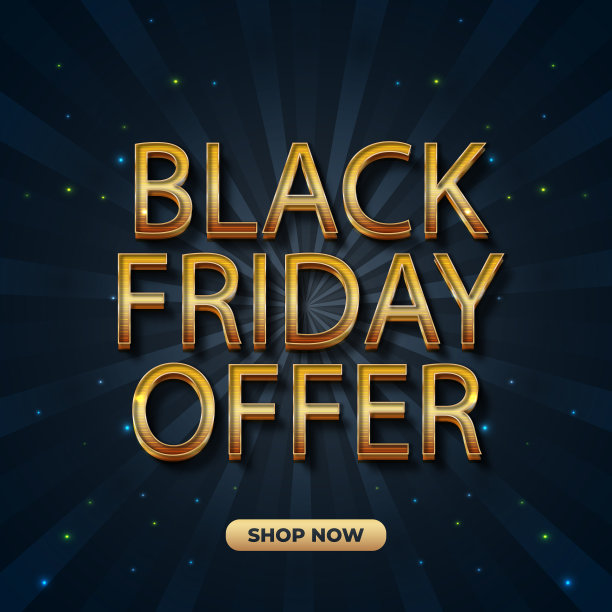 黑色星期五销售横幅与3d黄色文字图片下载