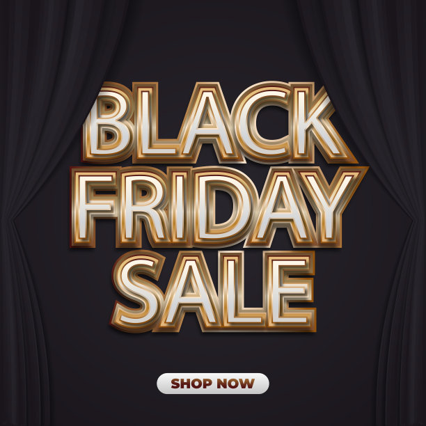 黑色星期五销售横幅或海报与3d文本图片下载