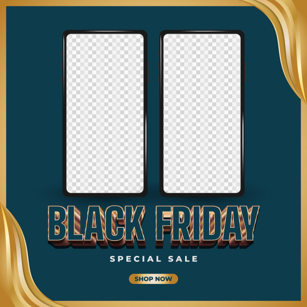 黑色星期五销售横幅与智能手机模型图片下载