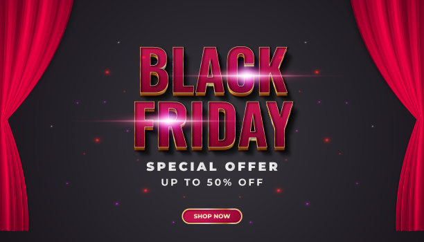 黑色星期五横幅模板与优雅的文字图片下载