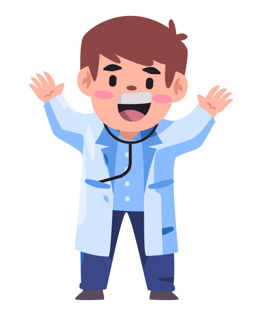 专业医生内科孩子穿着医疗制服白大褂和听诊器图片下载