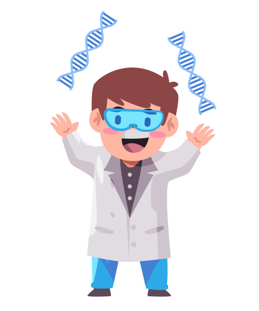 孩子们穿着实验室的衣服作为基因DNA研究人员科学的生物技术图片下载