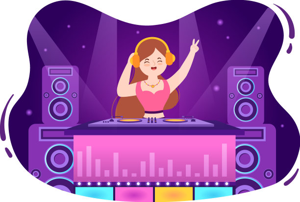 夜总会卡通带着年轻的夜生活图片下载