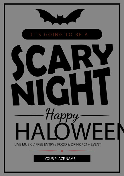 万圣节恐怖夜派对海报传单设计图片下载