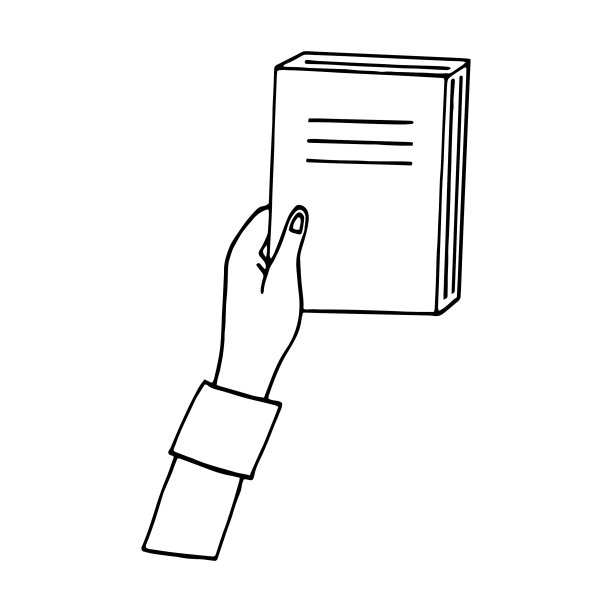 书在手里涂鸦风格图片下载