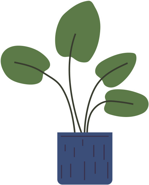 装饰性的绿色植物，用陶瓷制成，长叶图片下载