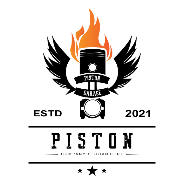 发动机活塞图标矢量汽车车辆，驱动工具，复古背景图片下载
