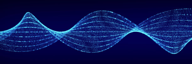 未来动态旋转数字波。摘要纳米技术流。科学背景的概念。3 d渲染。图片下载