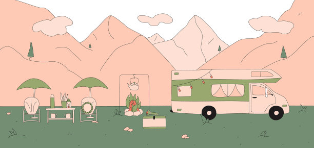 套手绘平面色彩鲜艳图片下载