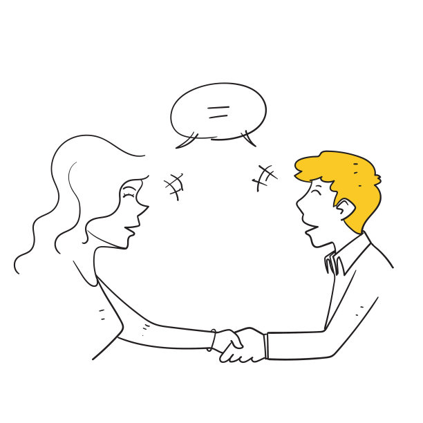 手绘涂鸦男女握手符号图片下载