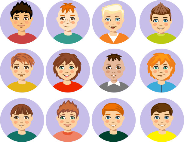 卡通帅哥年轻人肖像人类图片下载