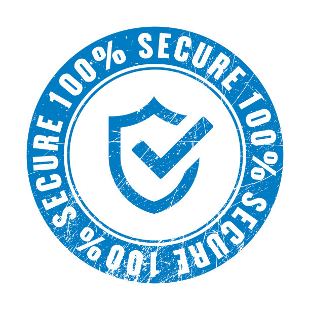 白色背景上的安全保护印章图片下载