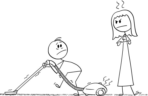 丈夫用吸尘器气妻子图片下载