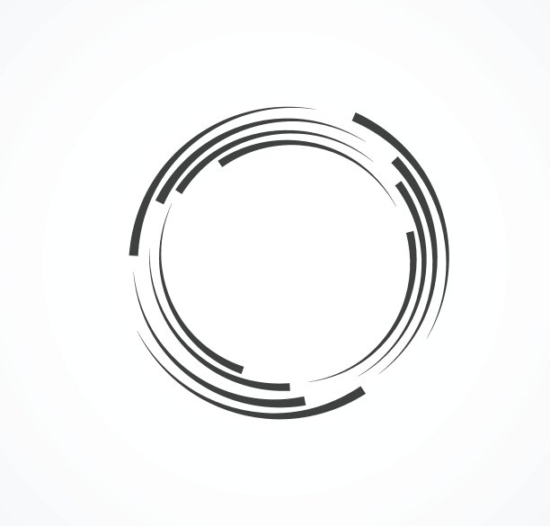 抽象线在圆形形式，设计元素，几何形状，条纹边界框架为形象，技术圆标志，螺旋矢量插图图片下载