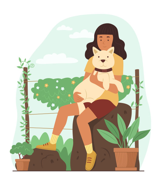 十几岁的女孩抱着一只狗图片下载