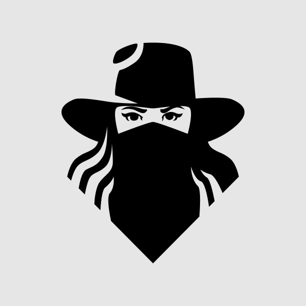 灰色背景上的女牛仔不法之徒图片下载