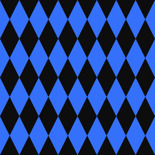 黑色和蓝色菱形无缝模式可编辑矢量图片下载