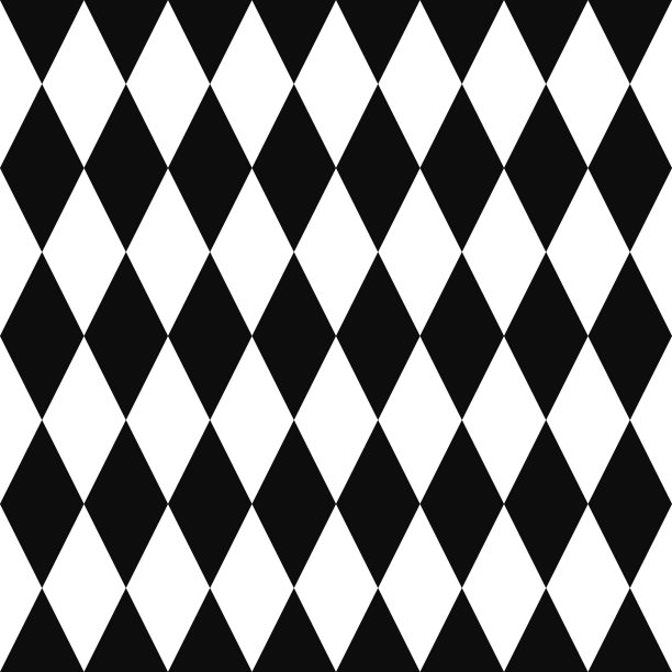 黑白菱形无缝图案可编辑矢量图片下载