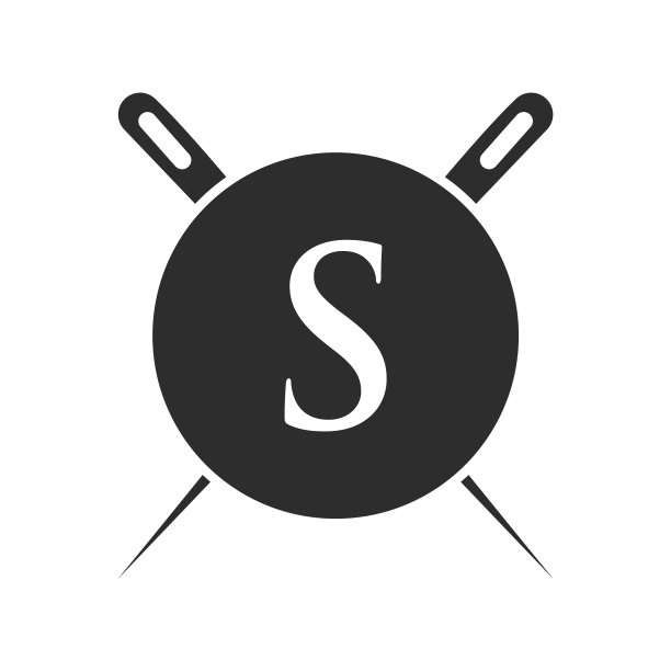 字母裁缝标志针和线图片下载