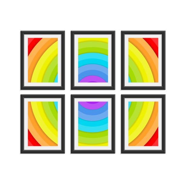 彩色相框套装图片下载