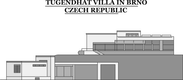 捷克共和国布尔诺图根哈特别墅城市天际线图片下载