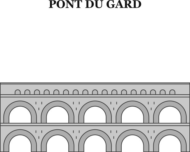 法国加德桥地标城市天际线图片下载