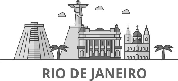 巴西里约热内卢的天际线被孤立图片下载