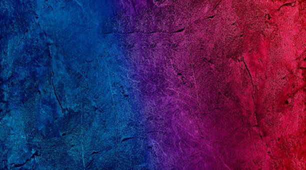 设计背景为深蓝色、紫色、红色、粗糙抽象。颜色渐变。油漆旧混凝土墙面有裂缝。特写镜头。图片下载