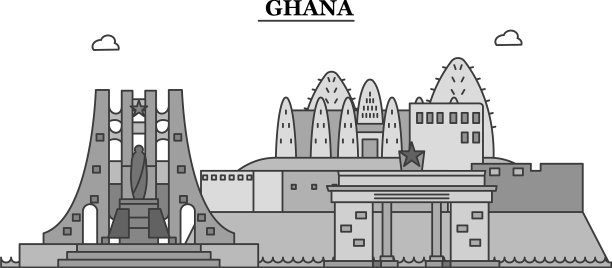 加纳城市天际线孤立图片下载