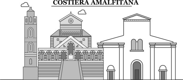 意大利阿马尔菲海岸城市天际线孤立图片下载