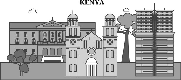 肯尼亚城市天际线孤立图片下载